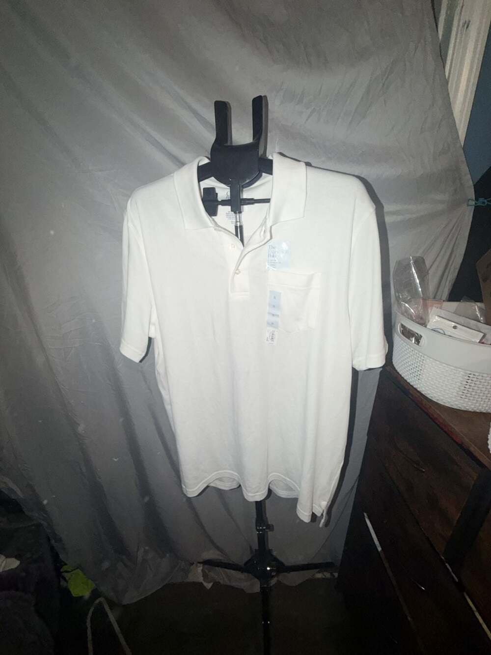 Croft & Barrow Extra Soft Polo Size XL White Pocket
